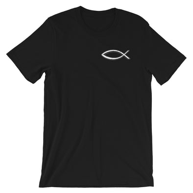 Christian Men/Women unisex t-shirt - Fish pocket wht