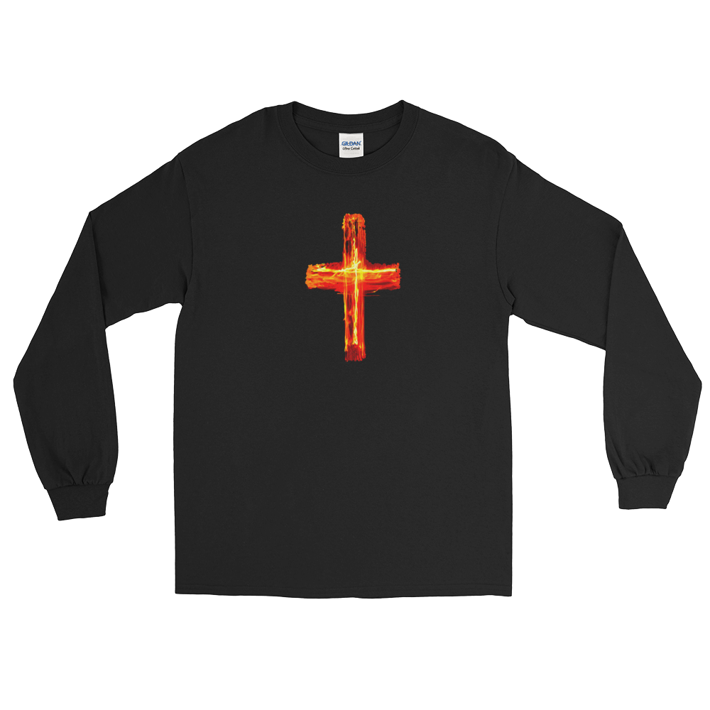 Christian Men/Women Long Sleeve T-Shirt Burning Cross – LTCchristianapparel