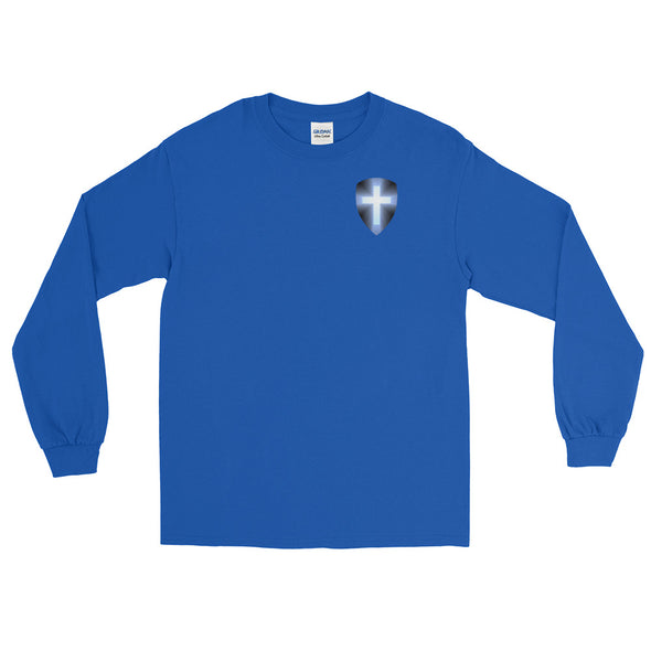 Christian Men/Women Long Sleeve T-Shirt - Cross Shield pocket