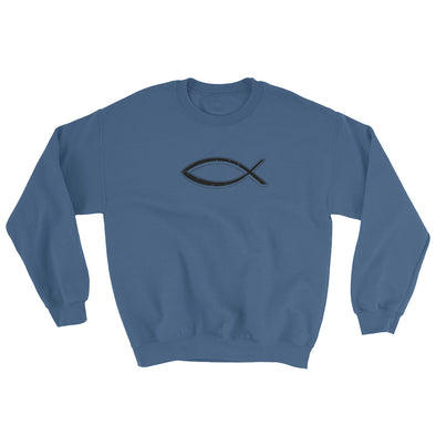 Christian Men/Women Sweatshirt-Fish blk