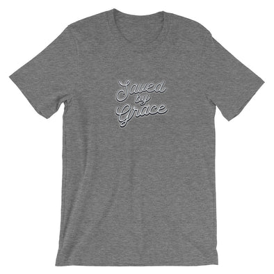 Christian Men/Women Short-Sleeve Unisex T-Shirt- Saved by grace wht a