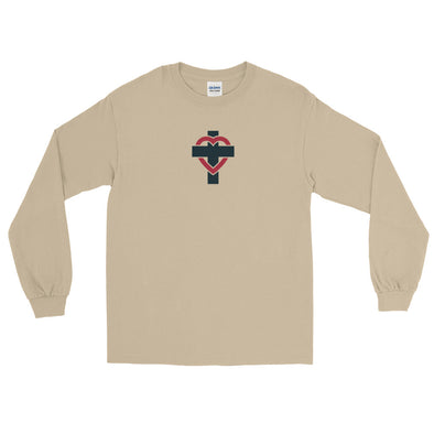 Christian Men/Women unisex Long Sleeve T-Shirt-Heart cross
