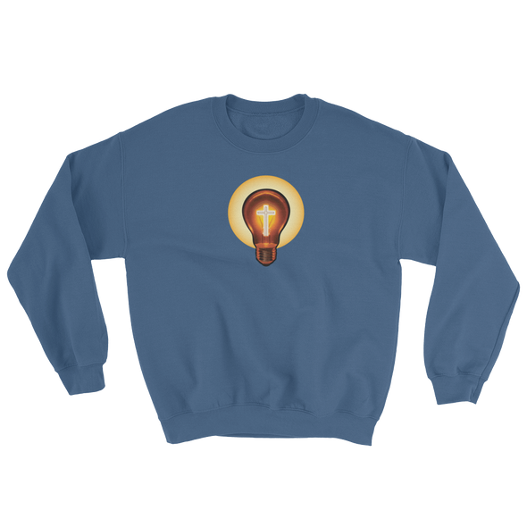 Christian Men/Women Sweatshirt Cross lite bulb