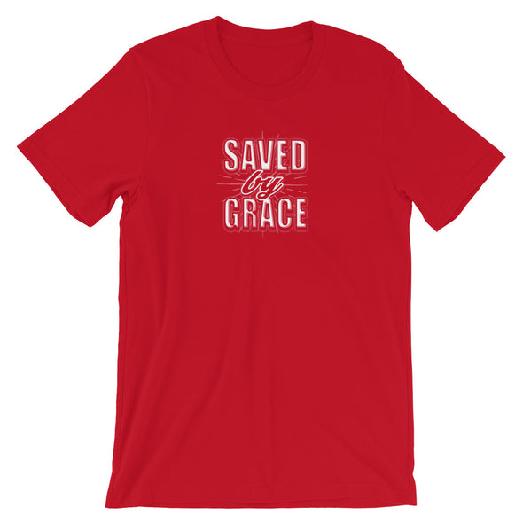LTC Christian Men/Women Short-Sleeve Unisex T-Shirt - Saved by Grace - a