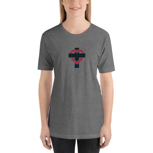 Christian Women Short-Sleeve Unisex T-Shirt-Heart cross