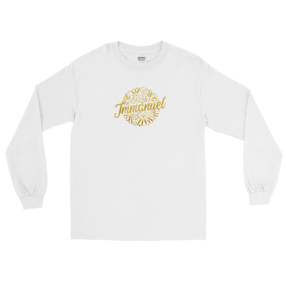 Christian Men/Women unisex Long Sleeve T-Shirt-Immanuel gold a