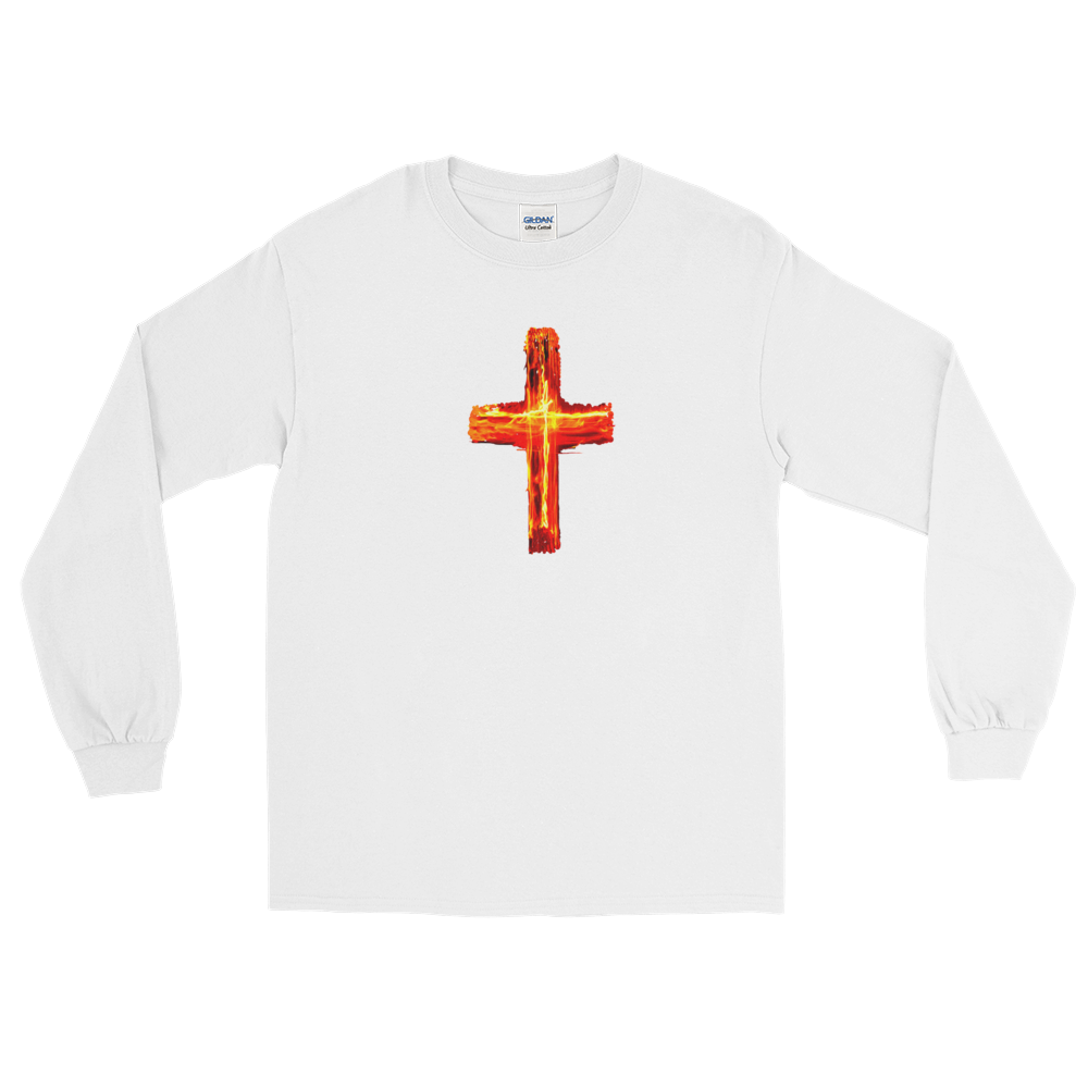 Christian Men/Women Long Sleeve T-Shirt Burning Cross – LTCchristianapparel