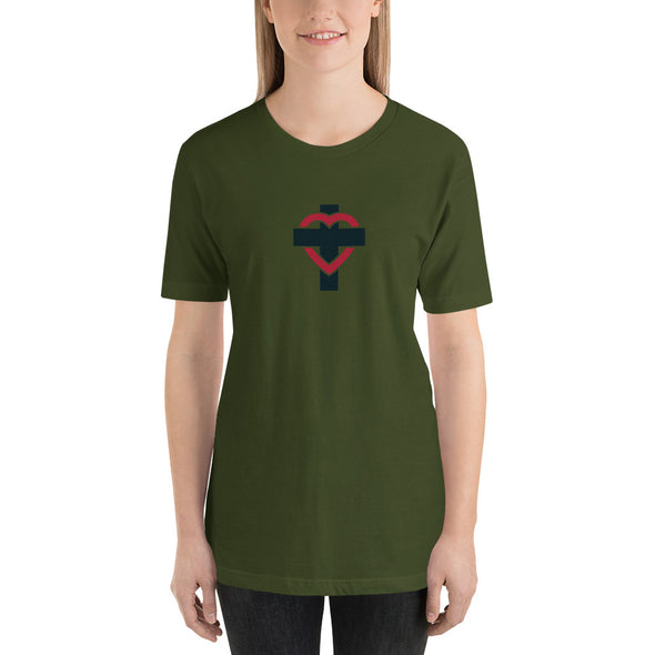 Christian Women Short-Sleeve Unisex T-Shirt-Heart cross