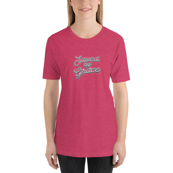 Christian Women Short-Sleeve Unisex T-Shirt-Saved by grace wht