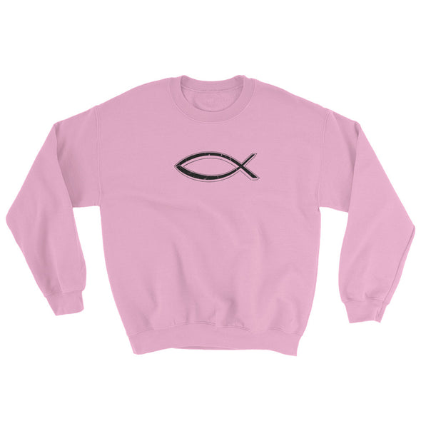 Christian Men/Women Sweatshirt-Fish blk