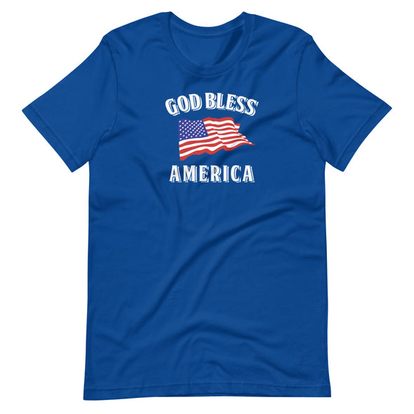Christian Men/Women Short-Sleeve Unisex T-Shirt- God Bless America dark b