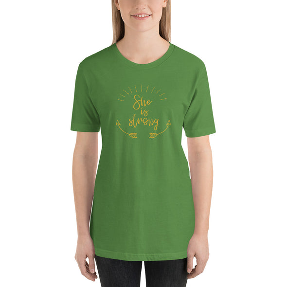 Christian Women Short-Sleeve Unisex T-Shirt-she is strong yellow
