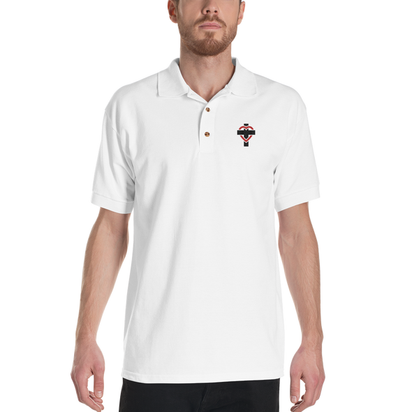 Christian Men/Women Embroidered Polo Shirt-heart cross