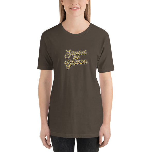 Christian Women Short-Sleeve Unisex T-ShirtSaved by grace yellow