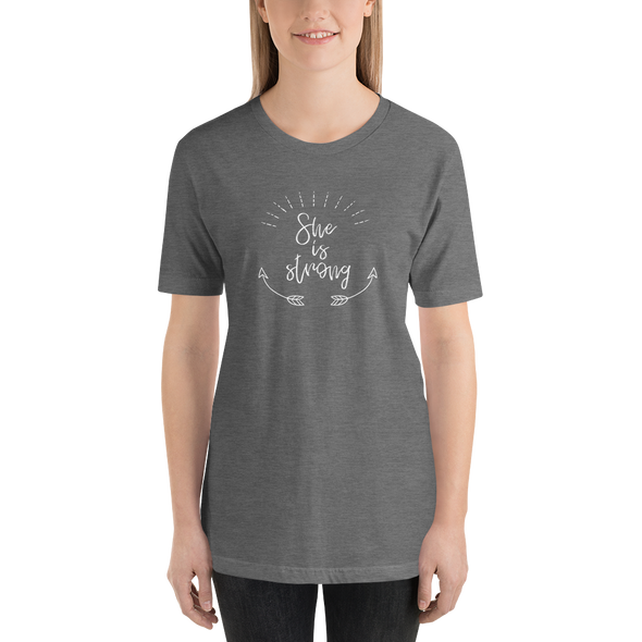 Christian Women Short-Sleeve Unisex T-Shirt-She is strong wht