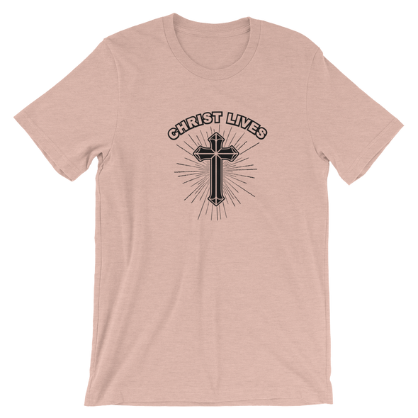 Christian Men/Women short sleeve unisex t-shirt- Christ lives blk a