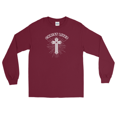 Christian Men/Women Long Sleeve T-Shirt Christ Lives cross