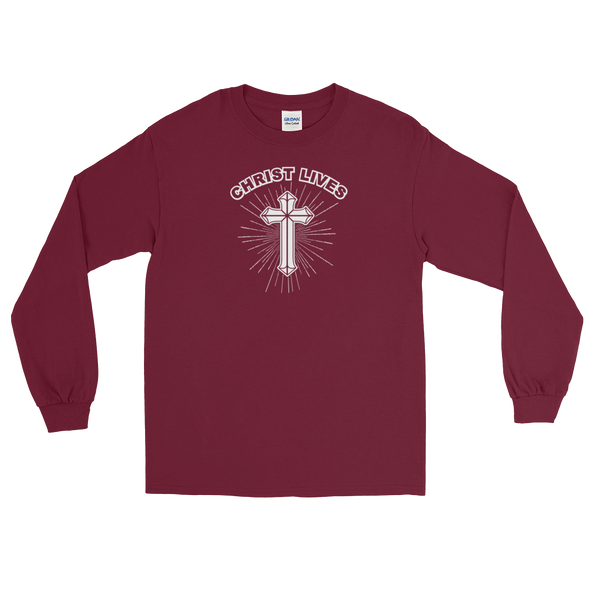 Christian Men/Women Long Sleeve T-Shirt Christ Lives cross