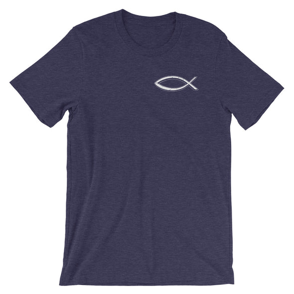 Christian Men/Women unisex t-shirt - Fish pocket wht