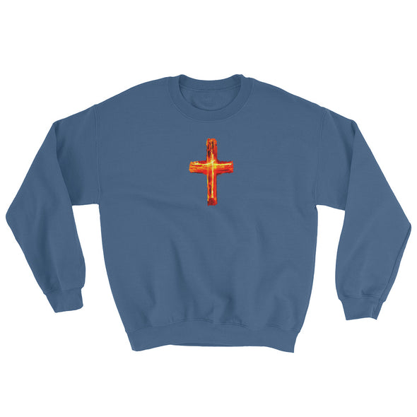 Christian Men/Women Sweatshirt-Burning Cross