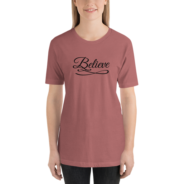 Christian Women Short-Sleeve Unisex T-Shirt-Believe blk a