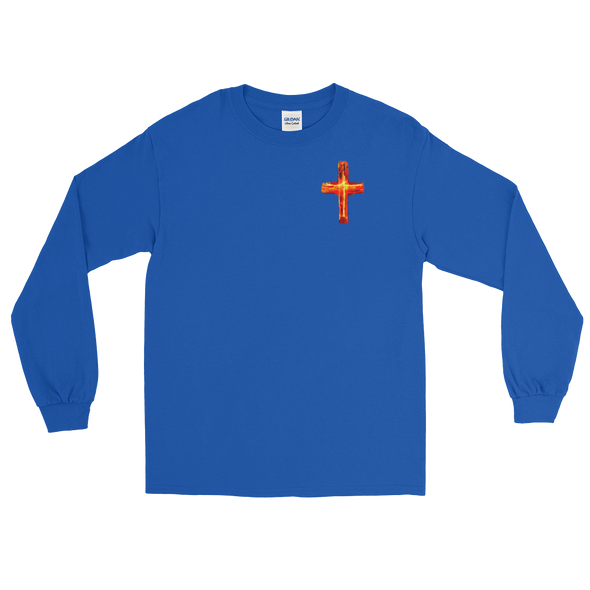 Christian Men/Women  Long Sleeve T-Shirt Burning cross