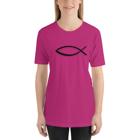 Christian Women Short-Sleeve Unisex T-Shirt-Fish blk