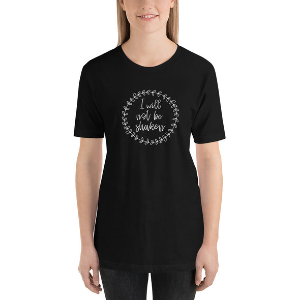 Christian Women short Sleeve Unisex T-Shirt-Not be shaken wht