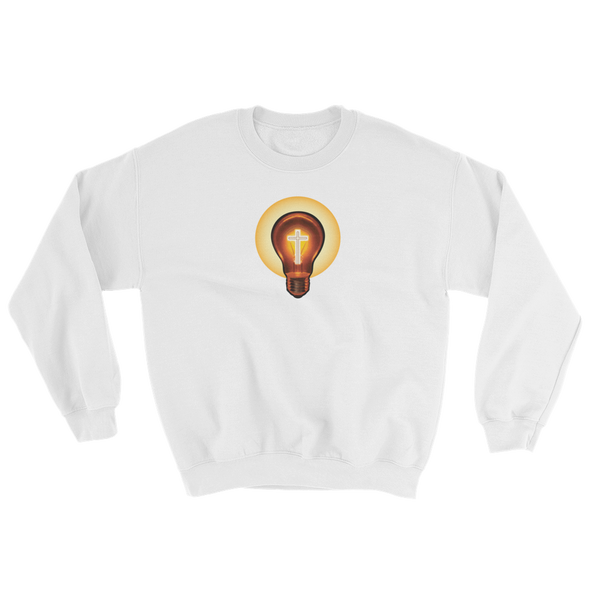 Christian Men/Women Sweatshirt Cross lite bulb