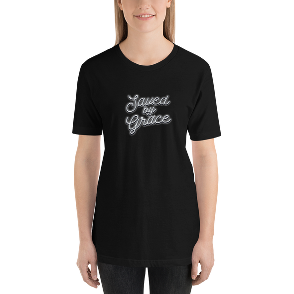 Christian Women Short-Sleeve Unisex T-Shirt-Saved by grace wht