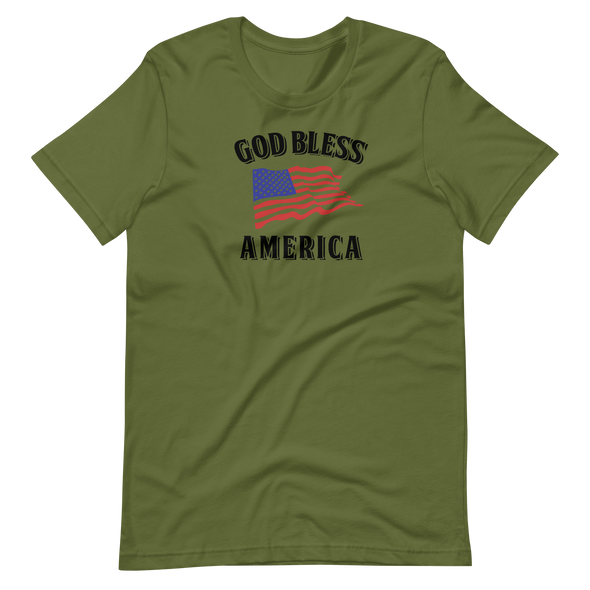 LTC Men/Women Short-Sleeve Unisex T-Shirt - God Bless America (b)