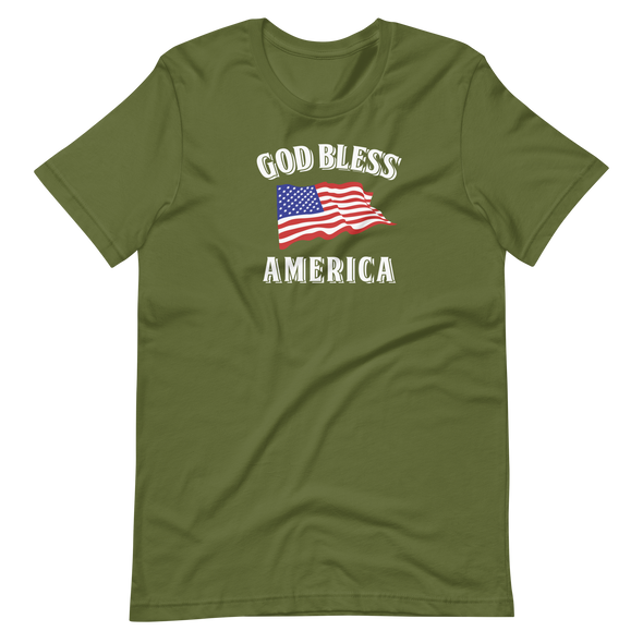 Christian Men/Women Short-Sleeve Unisex T-Shirt- God Bless America dark b